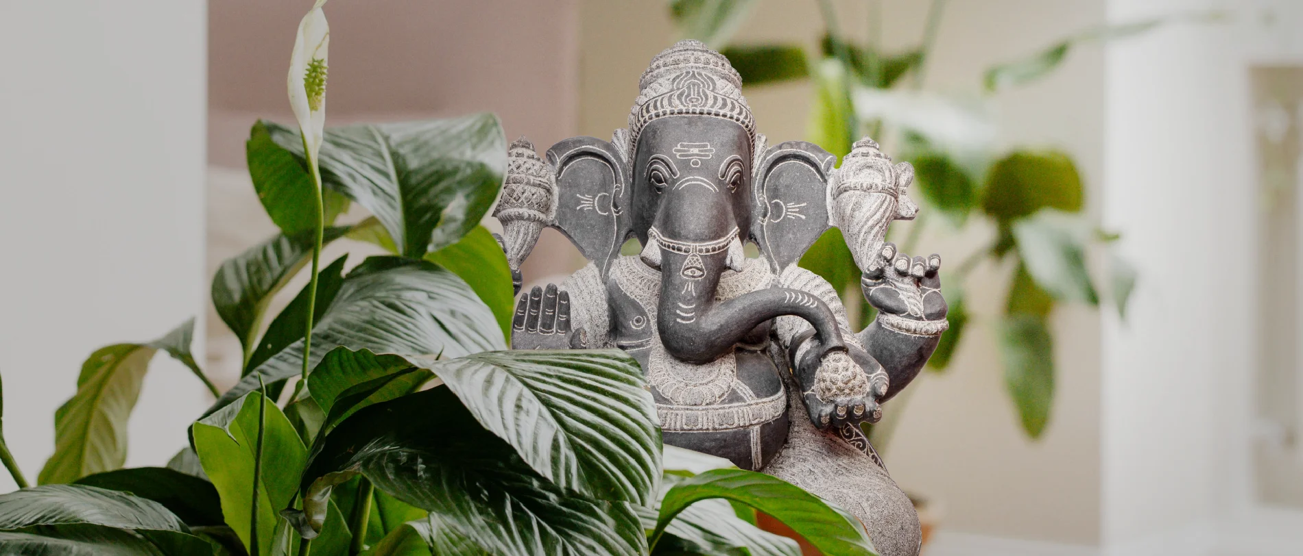 Mayan Handicrafts — sculpture among plants